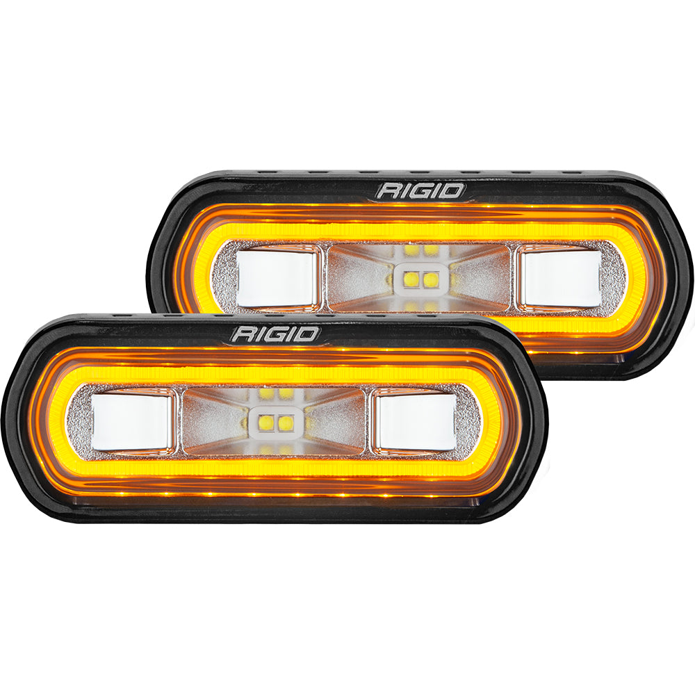 RIGID Industries SR-L Series Surface Mount Spreader Light - Black Housing - Amber Halo